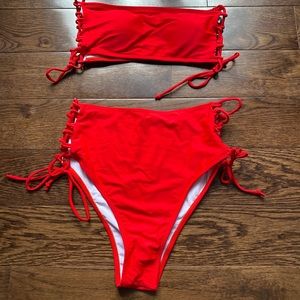 Shein Red High Waisted SwimSuit